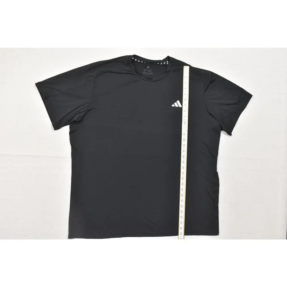 Adidas T-Shirt Mens 2XL Black Short Sleeve Performance Athletic Training Regular